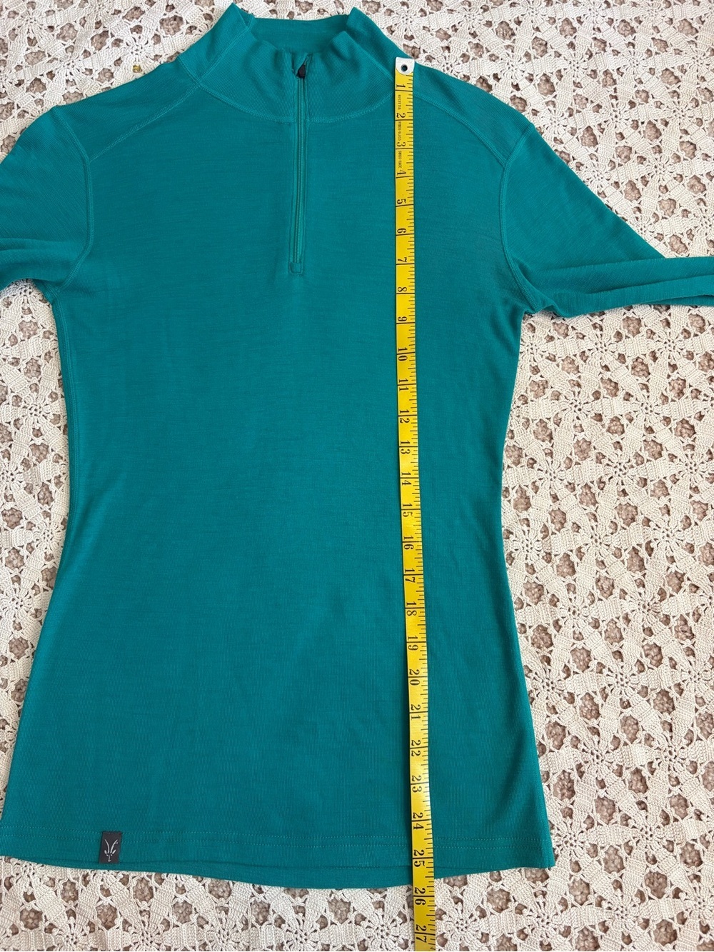 ibex Woolies 1 Women’s Quarter Zip Baselayer Teal Size Small - Picture 5 of 7
